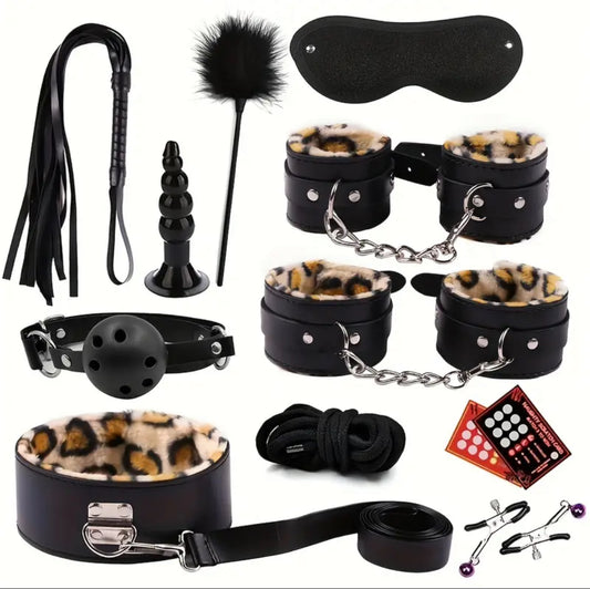 Leopard Print BDSM Set