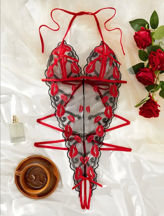 Kiss Me Crotchless Teddy