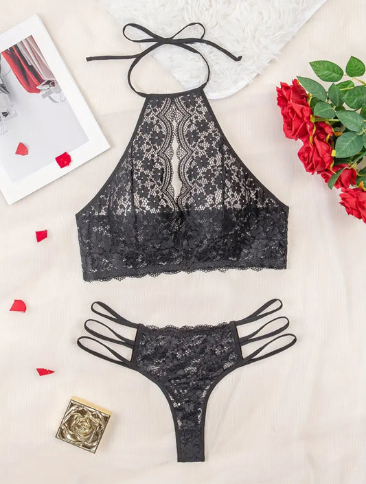 Lace Halter Set - Plus Size